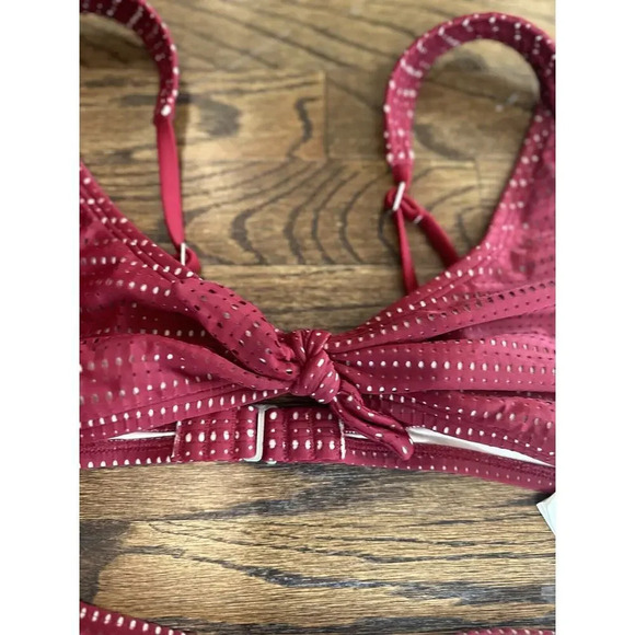 Abercrombie & Fitch Laser Cut Red Bikini Top with Adjustable Straps Size Large - Picture 4 of 7